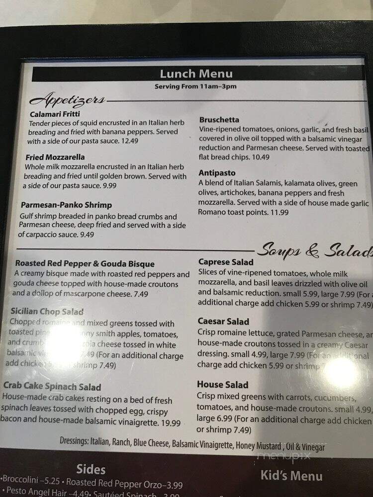 Alodia's Cucina Italiana - Columbia, SC menu_pic
