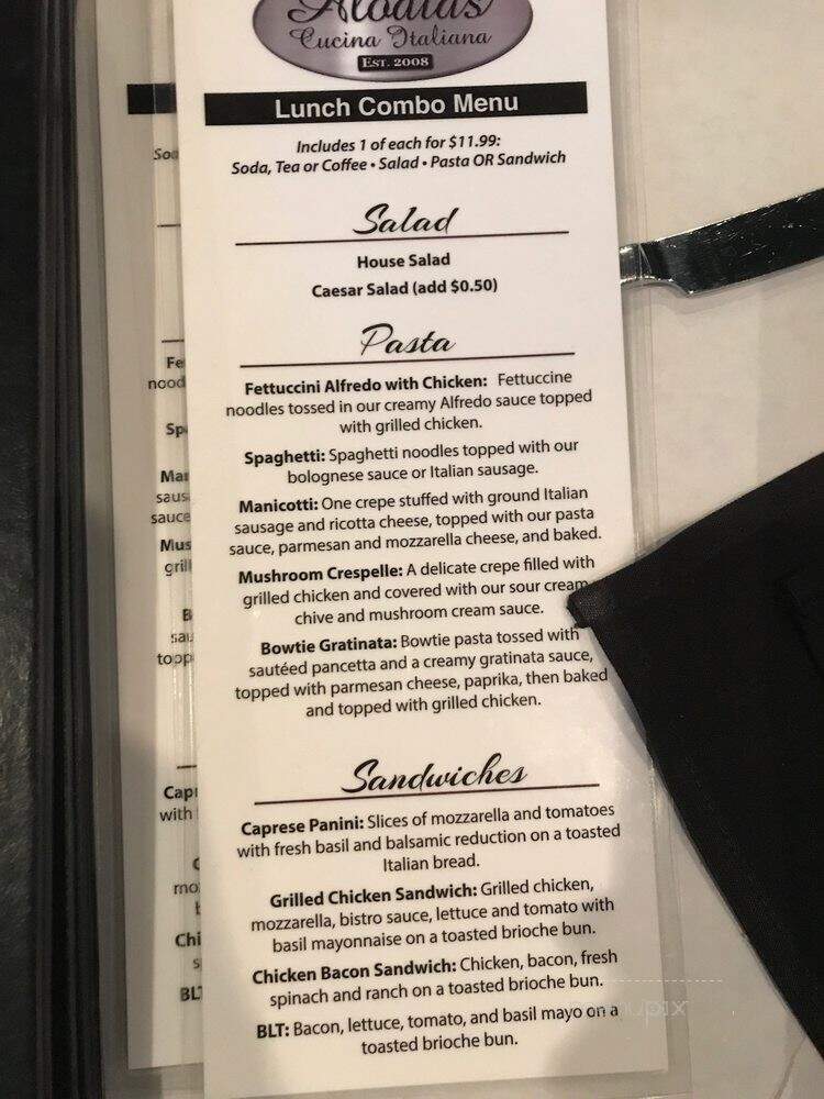 Alodia's Cucina Italiana - Columbia, SC menu_pic