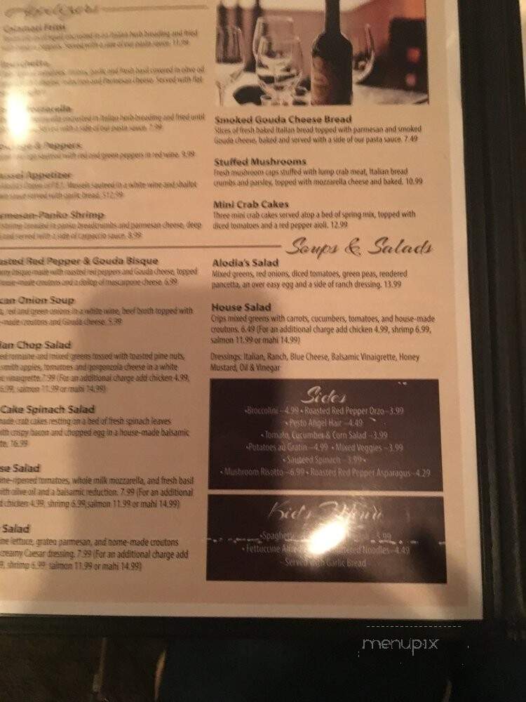 Alodia's Cucina Italiana - Columbia, SC menu_pic