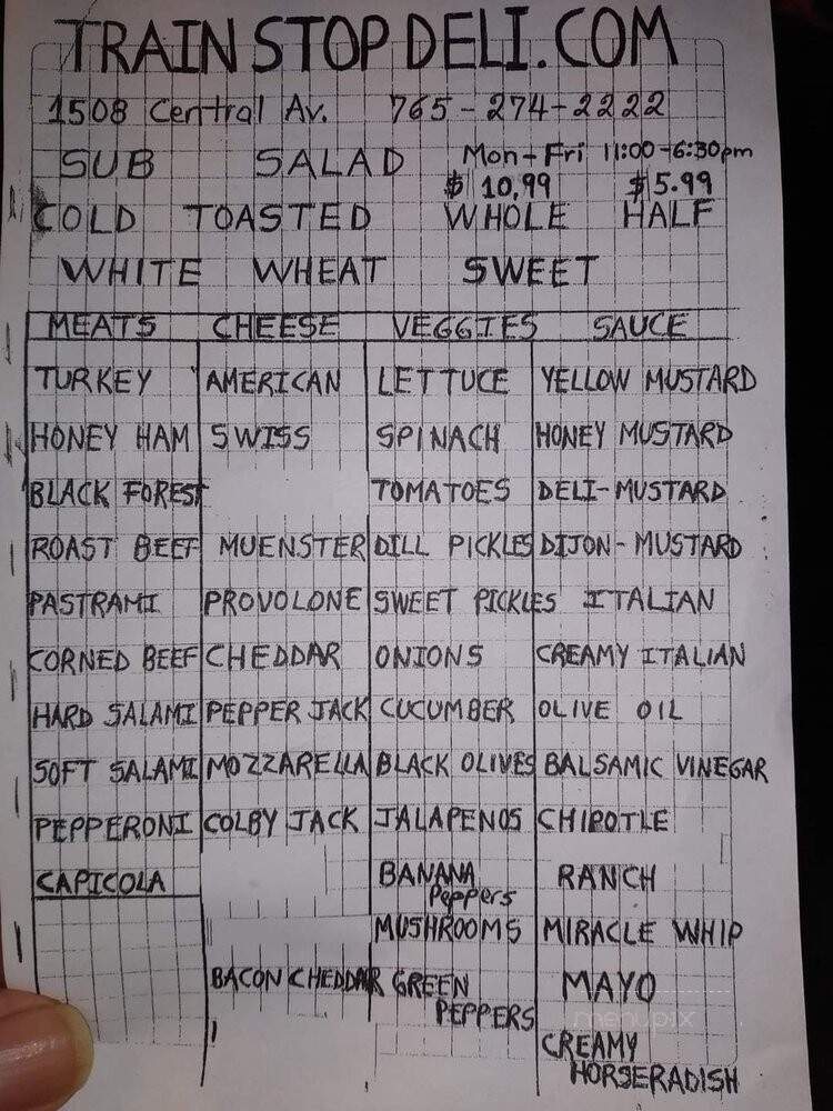 Trainstop Deli - Anderson, IN menu_pic