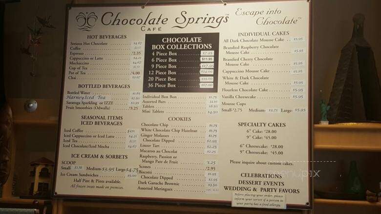 Chocolate Springs Cafe - Lenox, MA