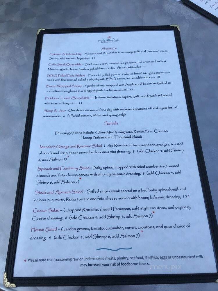 Front Street Cafe - New Richmond, OH menu_pic