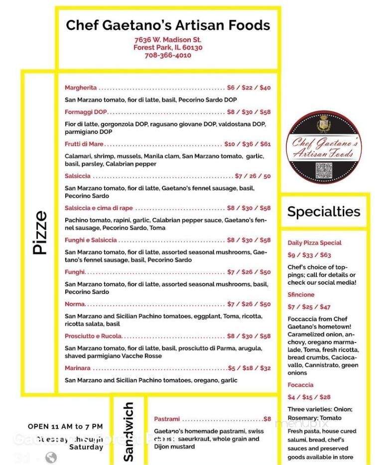 Gaetano's - Forest Park, IL menu_pic