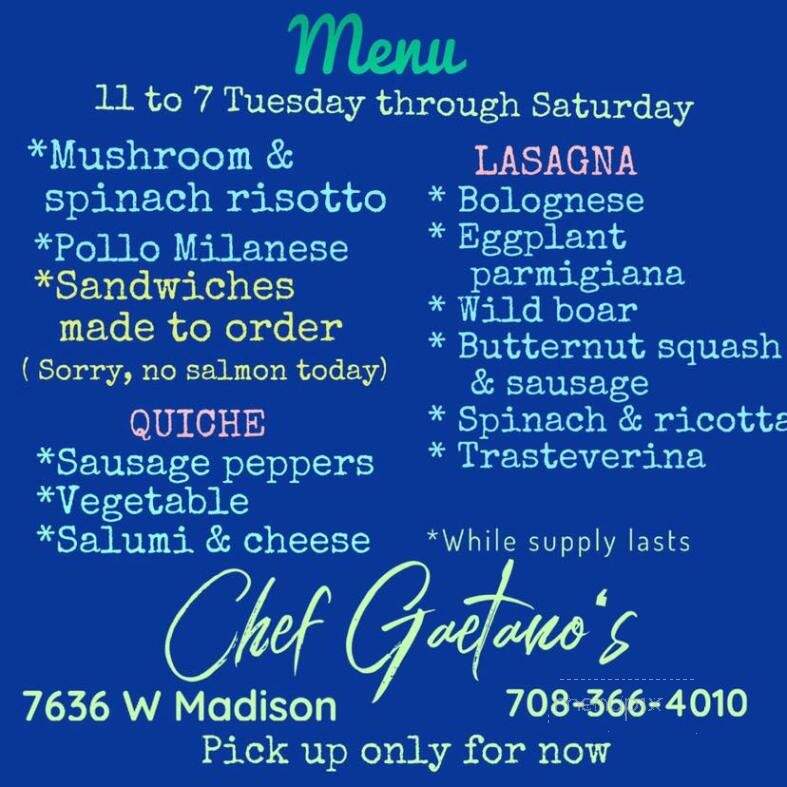 Gaetano's - Forest Park, IL menu_pic