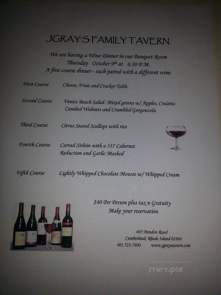 J Gray's Family Tavern - Cumberland, RI