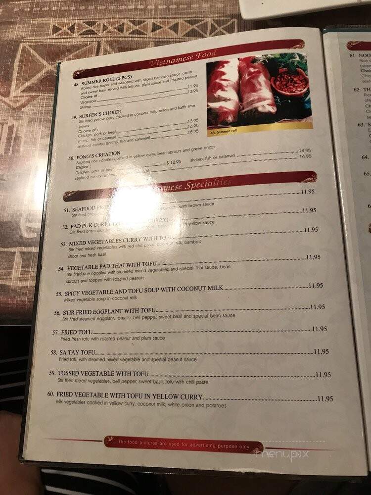Sukhothai Restaurant - Kapaa, HI menu_pic