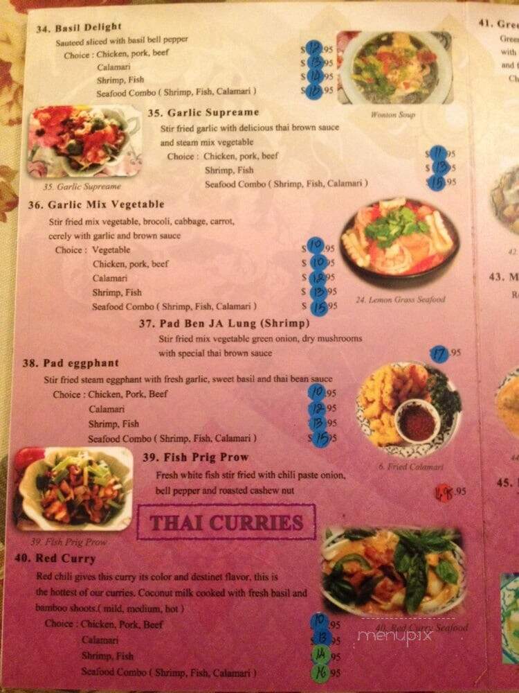 Sukhothai Restaurant - Kapaa, HI menu_pic