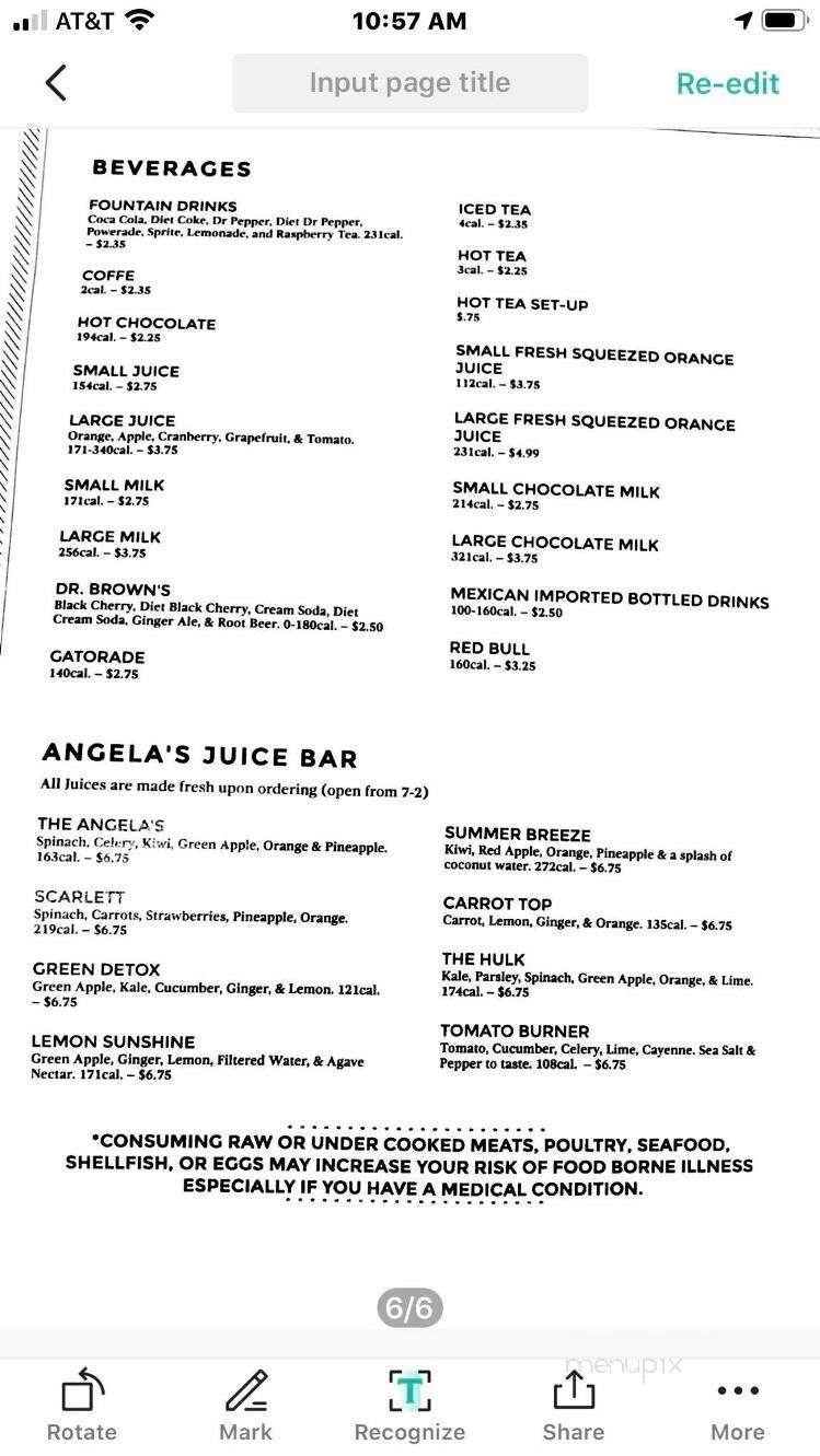 Angela's Cafe - Dallas, TX menu_pic