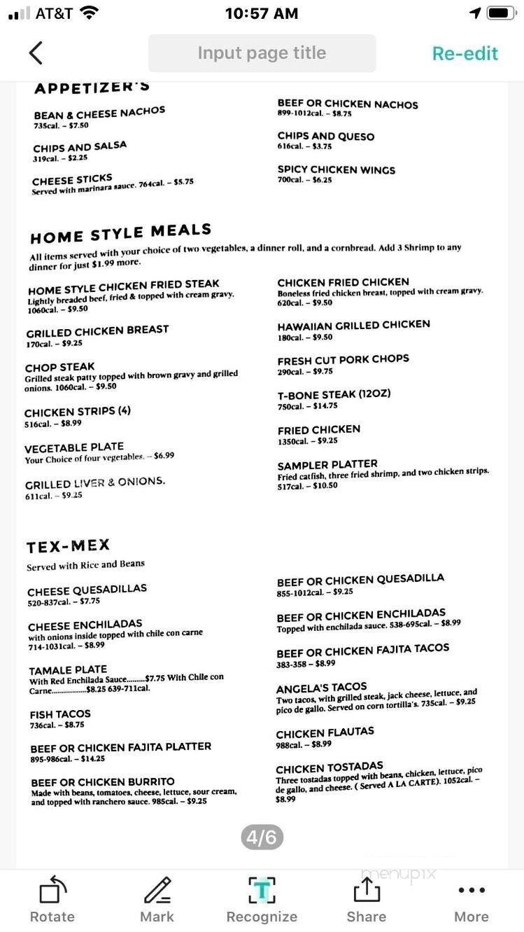 Angela's Cafe - Dallas, TX menu_pic