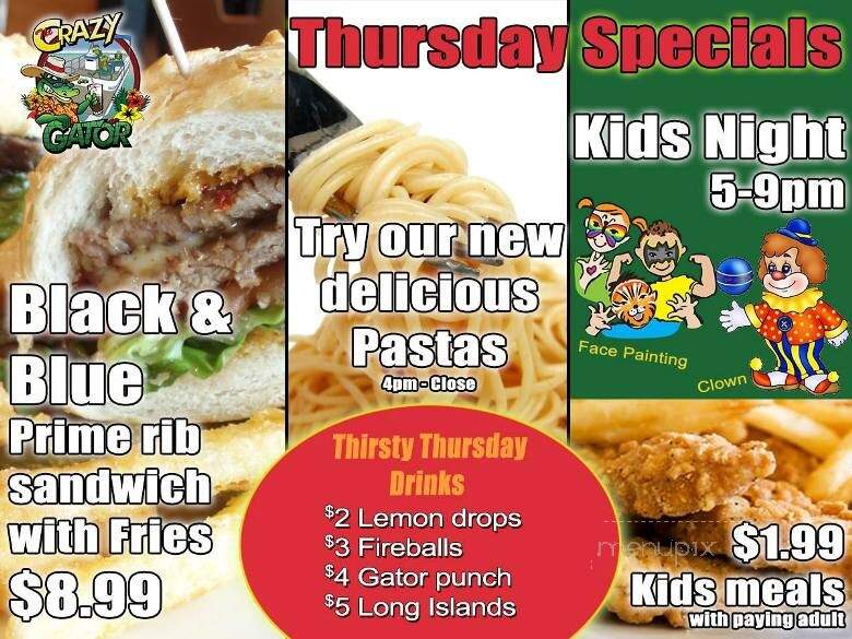 Crazy Gator - Eustis, FL menu_pic