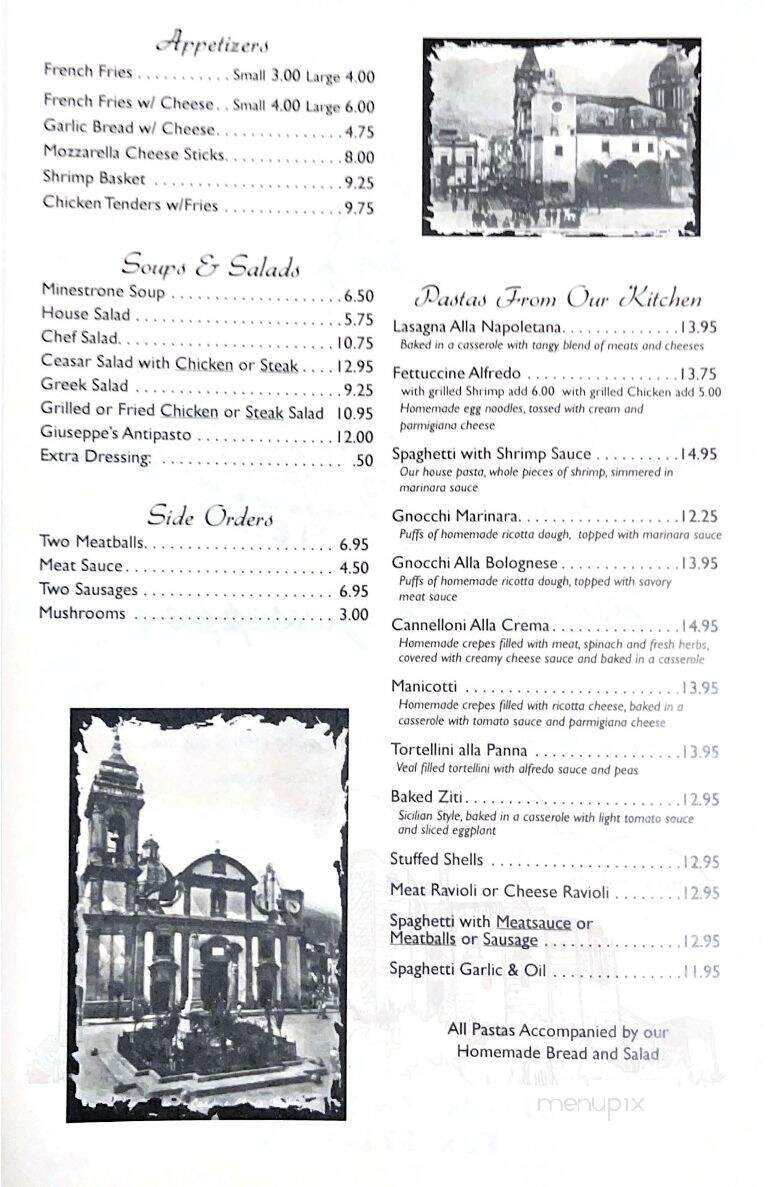 Giuseppe's Italian Restaurant and Pizzeria - Fellsmere, FL menu_pic