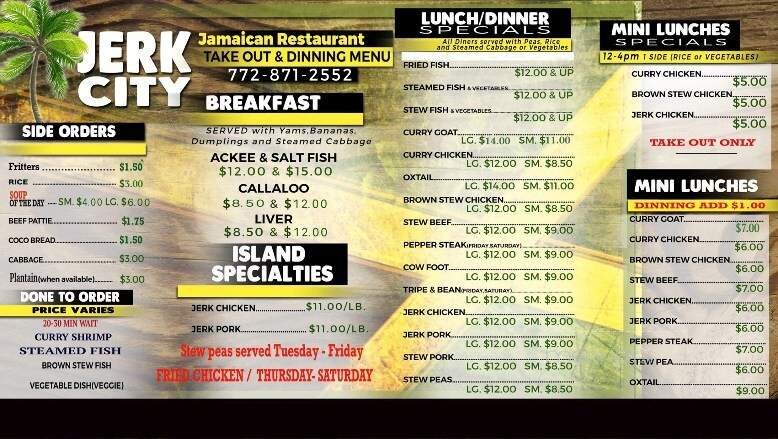 Jerk City Jamaican Restaurant - Port St Lucie, FL menu_pic
