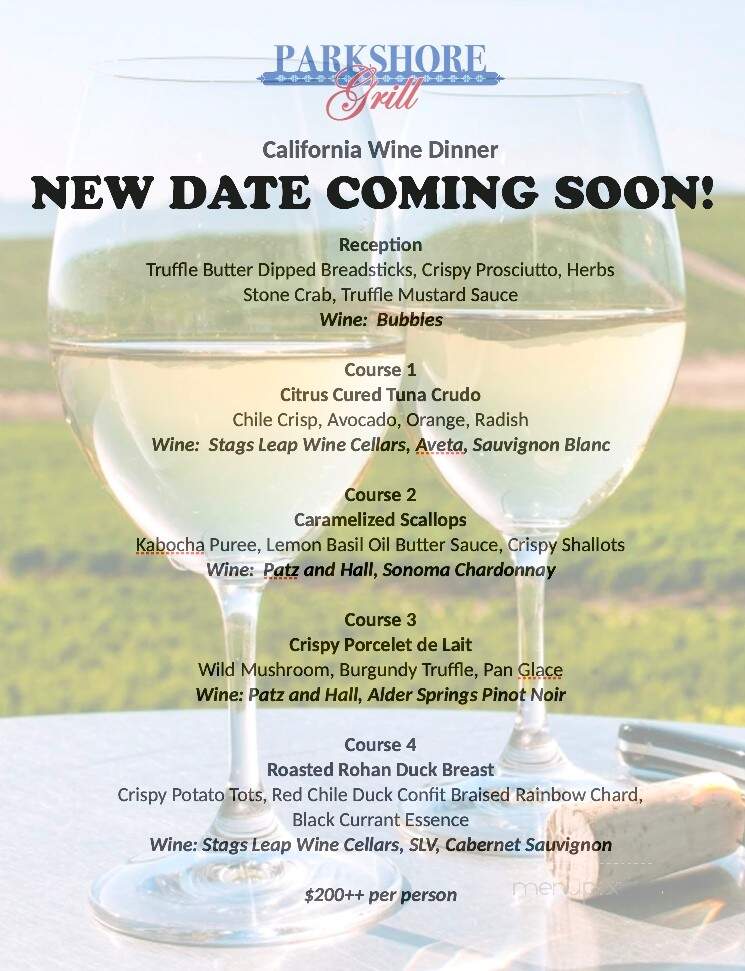 Parkshore Grill - St Petersburg, FL menu_pic