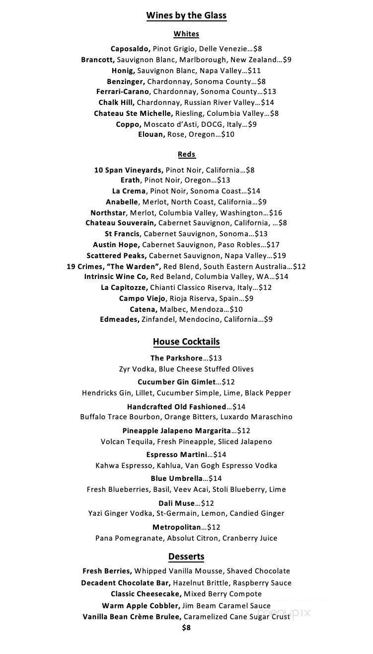 Parkshore Grill - St Petersburg, FL menu_pic
