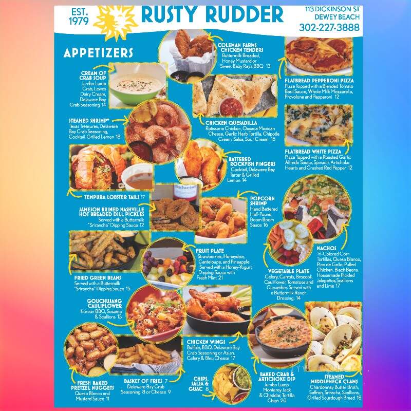 Rusty Rudder Restaurant - Dewey Beach, DE menu_pic
