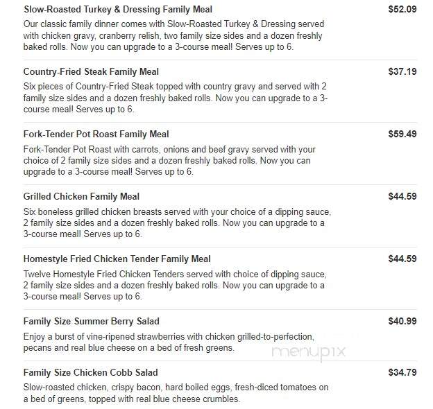 Bob Evans Restaurant - Dundee, MI menu_pic