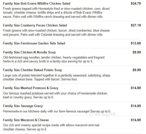 Bob Evans Restaurant - Dundee, MI menu_pic