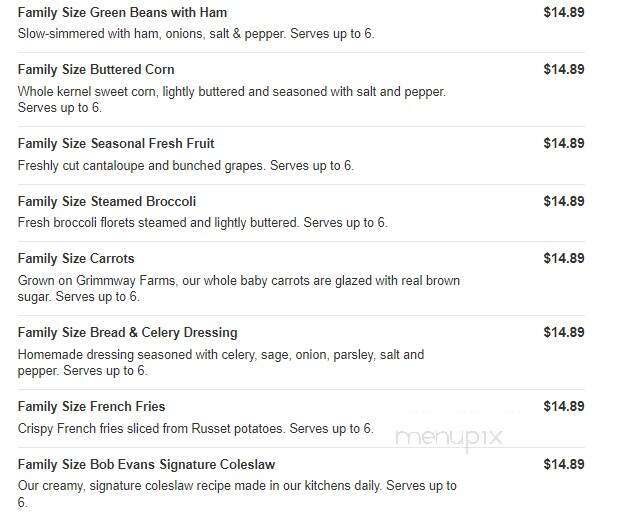 Bob Evans Restaurant - Dundee, MI menu_pic