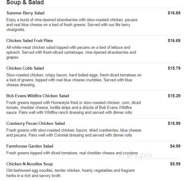 Bob Evans Restaurant - Dundee, MI menu_pic