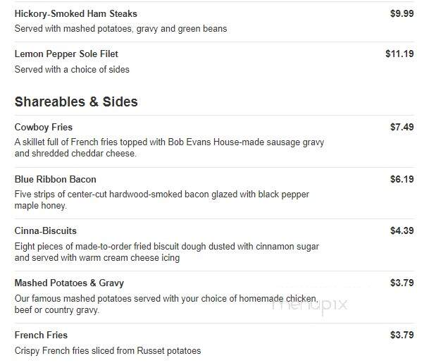 Bob Evans Restaurant - Dundee, MI menu_pic