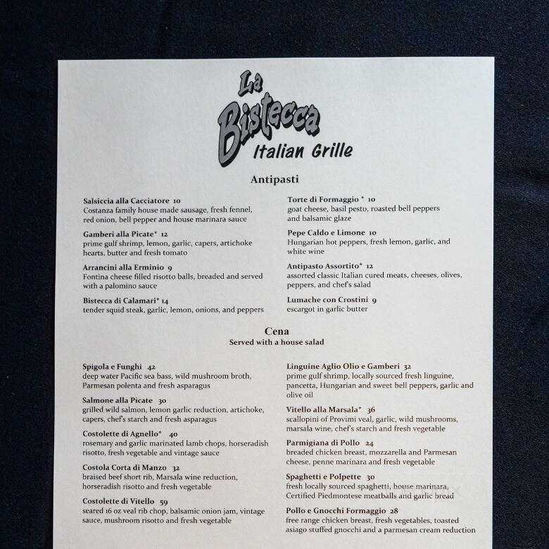 La Bistecca Italian Grille - Plymouth, MI menu_pic