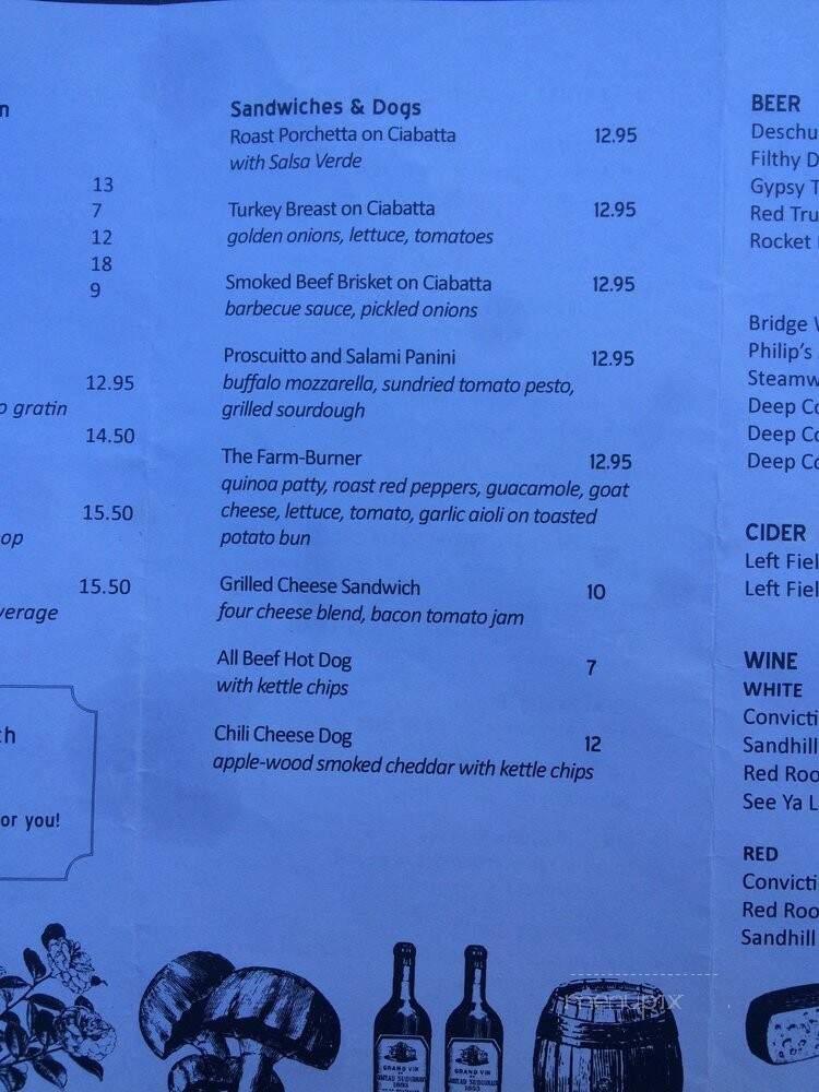 Portobello - Whistler, BC menu_pic