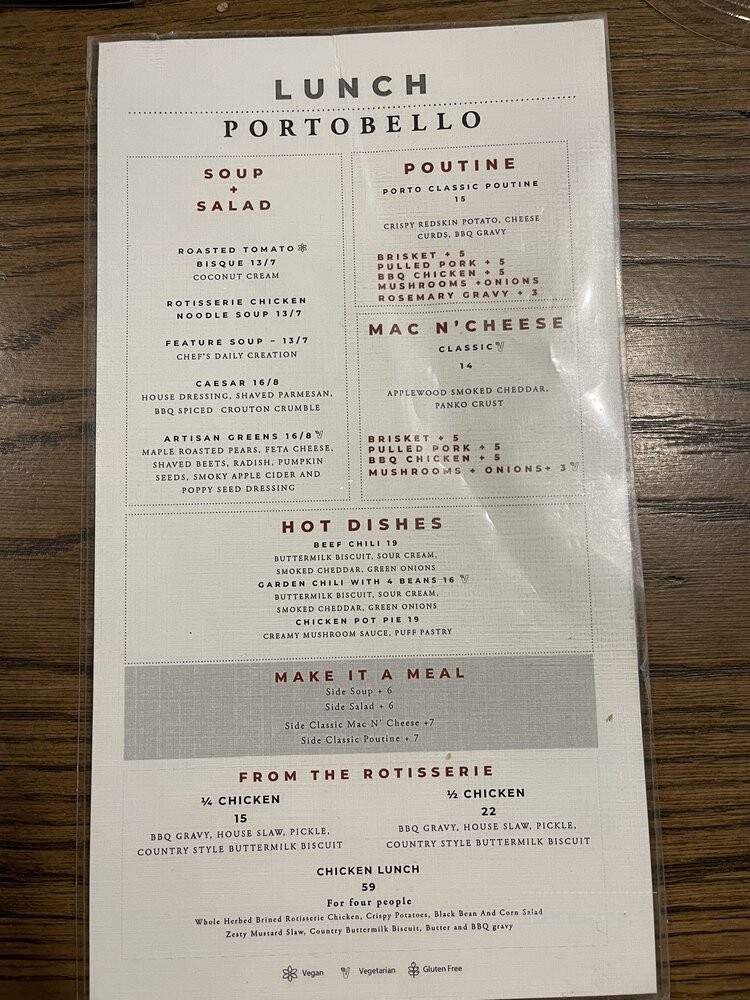 Portobello - Whistler, BC menu_pic