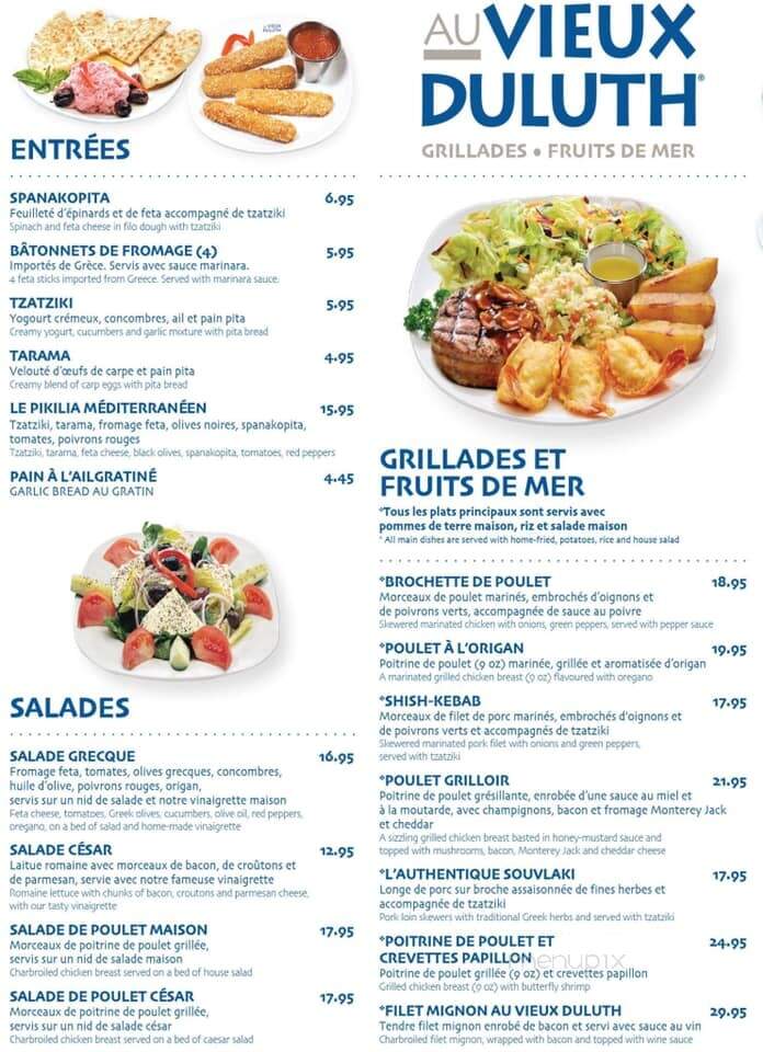 Au Vieux Duluth - Cornwall, ON menu_pic