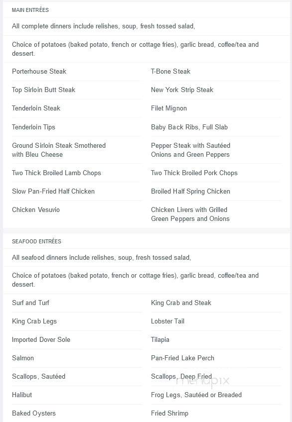 Petey's Bungalow Lounge - Oak Lawn, IL menu_pic