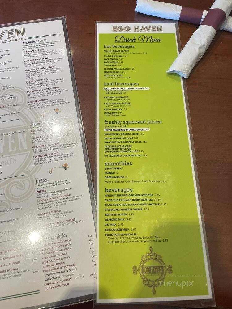 Egg Haven Pancakes & Cafe - Dekalb, IL menu_pic