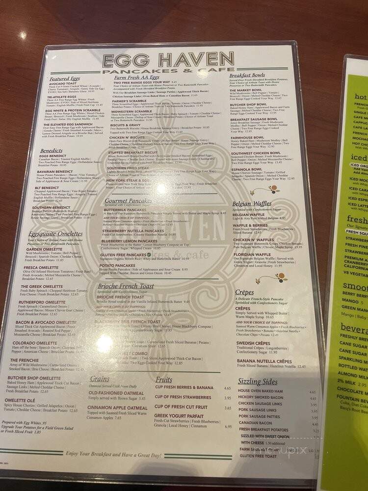 Egg Haven Pancakes & Cafe - Dekalb, IL menu_pic