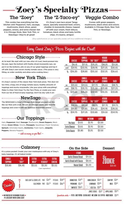 Zoey's Pizzeria - Marion, IA menu_pic