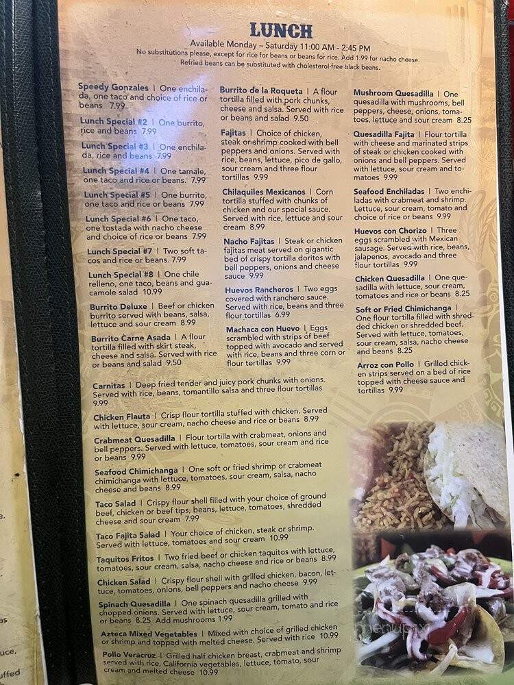 Los Aztecas - Dubuque, IA menu_pic
