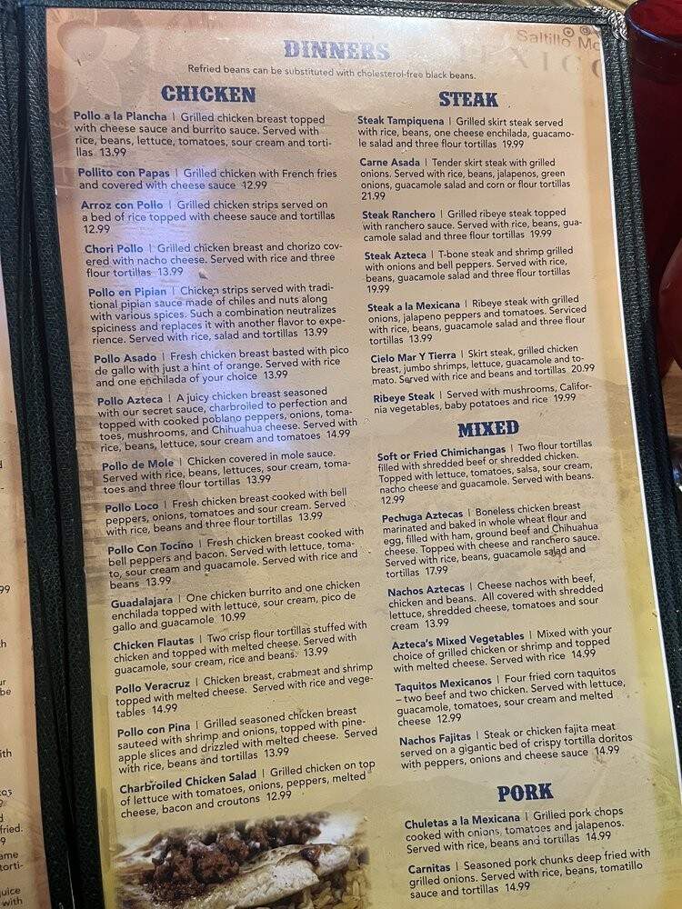 Los Aztecas - Dubuque, IA menu_pic