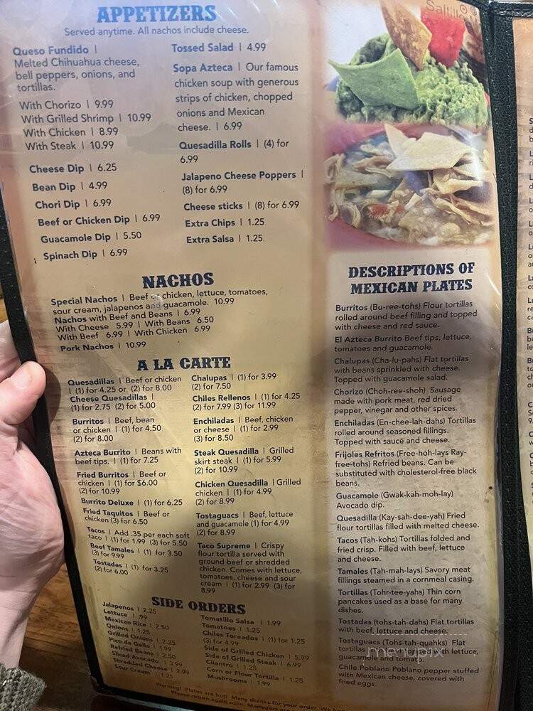 Los Aztecas - Dubuque, IA menu_pic