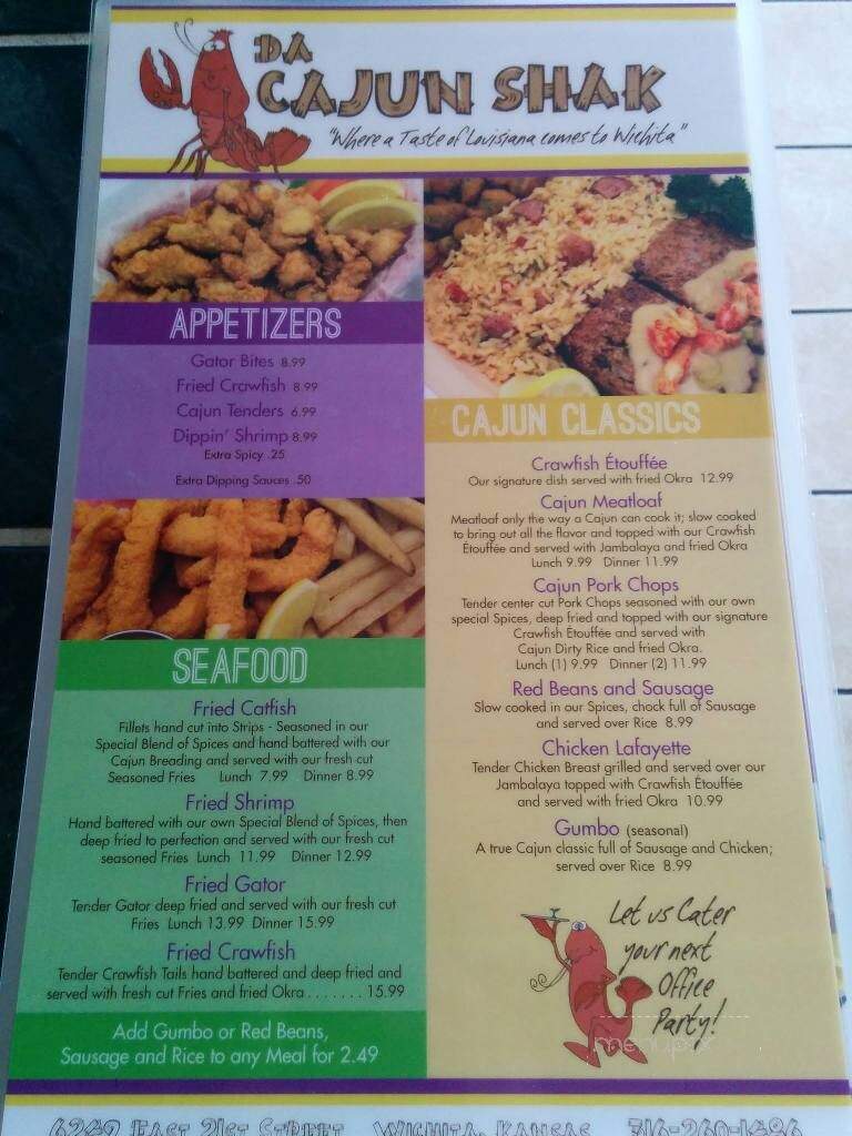 Da Cajun Shak - Wichita, KS menu_pic