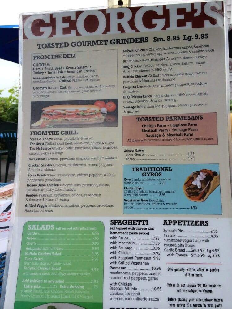 George's Pizza - Provincetown, MA menu_pic