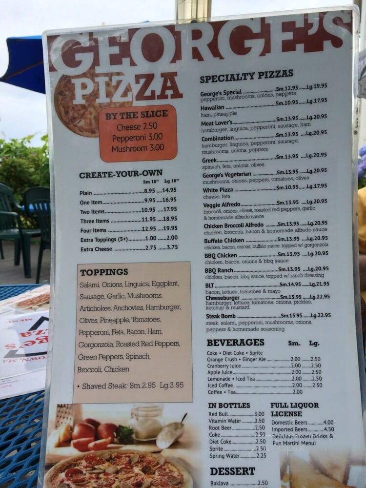 George's Pizza - Provincetown, MA menu_pic