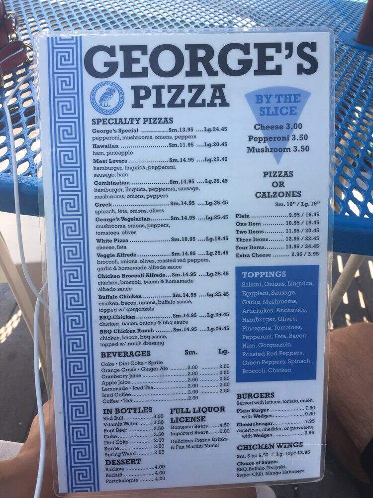 George's Pizza - Provincetown, MA menu_pic