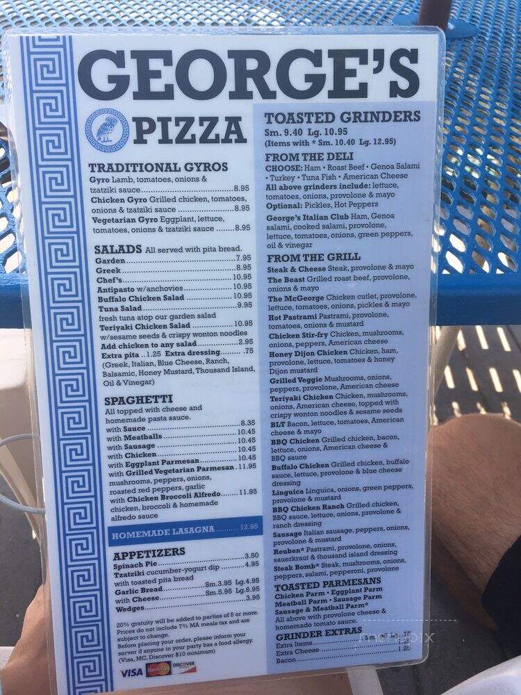 George's Pizza - Provincetown, MA menu_pic