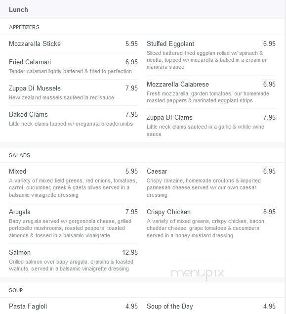 La Cashina Ristorante - Matawan, NJ menu_pic
