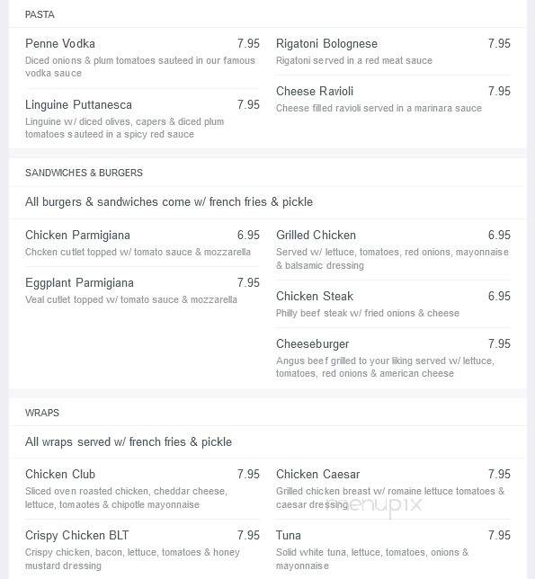 La Cashina Ristorante - Matawan, NJ menu_pic