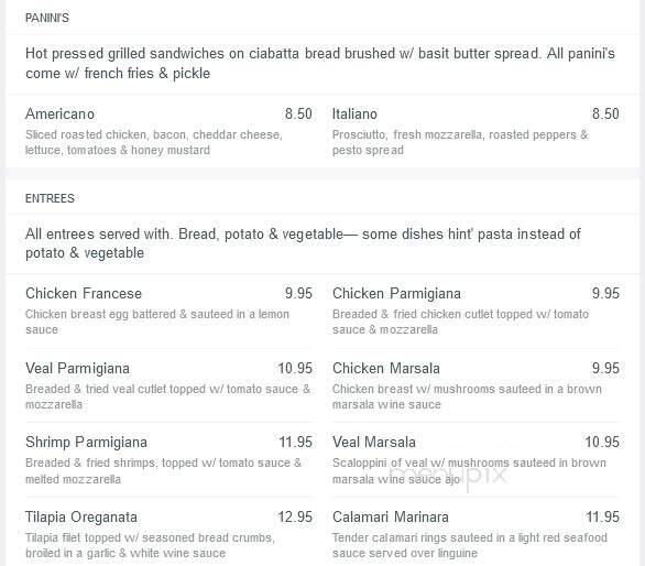 La Cashina Ristorante - Matawan, NJ menu_pic
