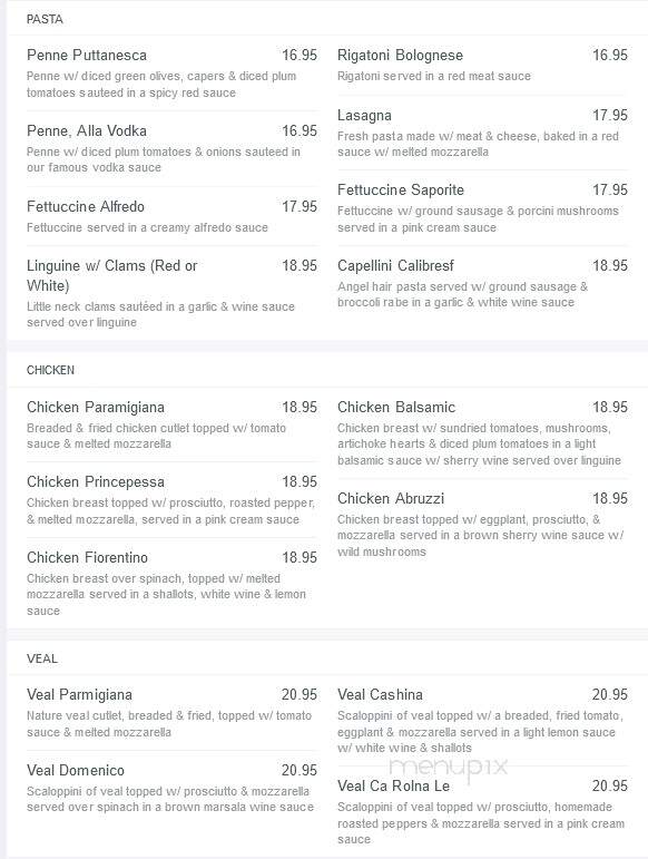 La Cashina Ristorante - Matawan, NJ menu_pic