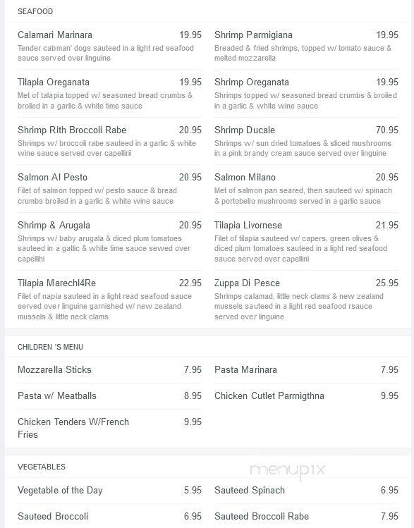 La Cashina Ristorante - Matawan, NJ menu_pic