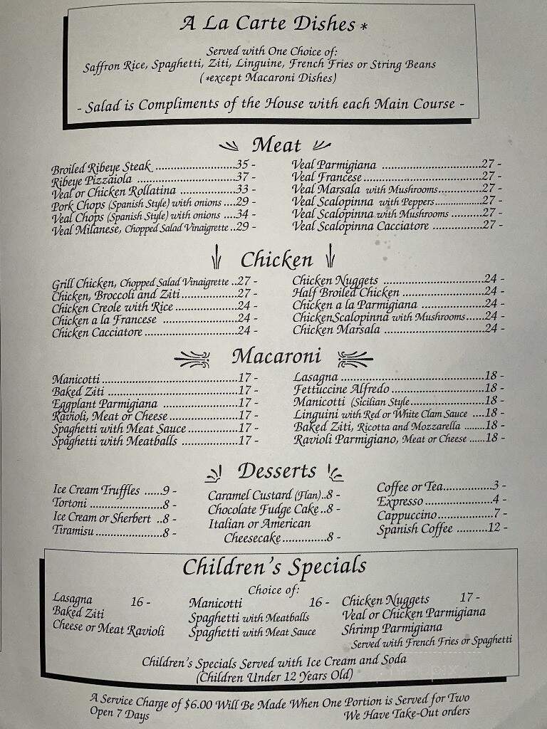 El Parral Restaurant - Syosset, NY menu_pic