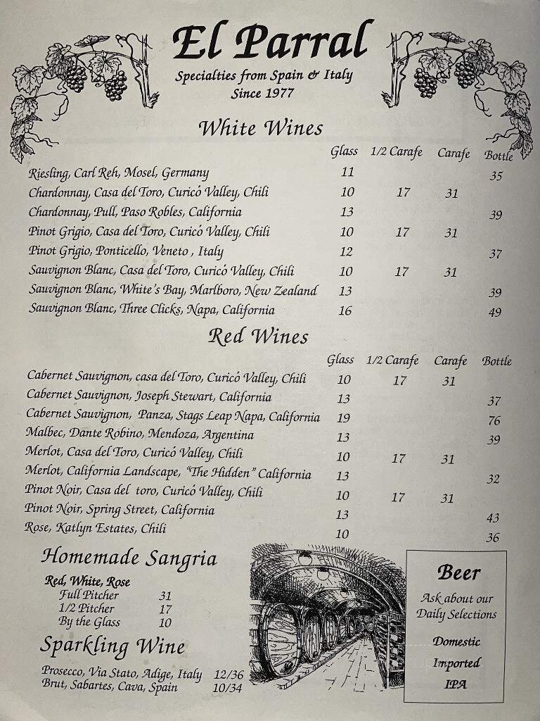 El Parral Restaurant - Syosset, NY menu_pic