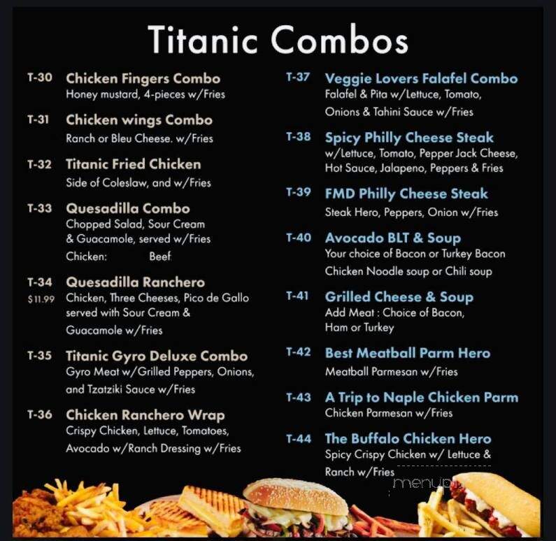Titanic Deli - Congers, NY menu_pic