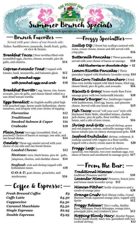 Froggy Dog - Avon, NC menu_pic