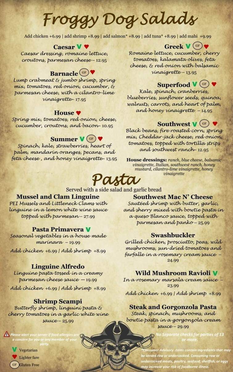 Froggy Dog - Avon, NC menu_pic